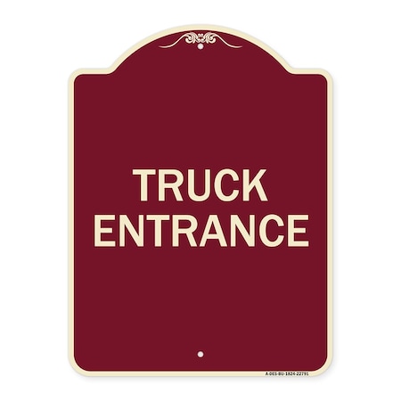 Signmission Traffic Entrance Truck Entrance Heavy-Gauge Aluminum Architectural Sign, 24" x 18", BU-1824-22791 A-DES-BU-1824-22791